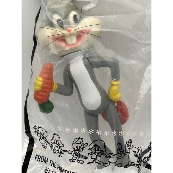 Vintage Dakin Bugs Bunny Figure Rubber Plastic Looney Tunes In Original Bag - Picture 2 of 2